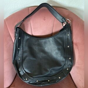 Black Studded Hobo Bag